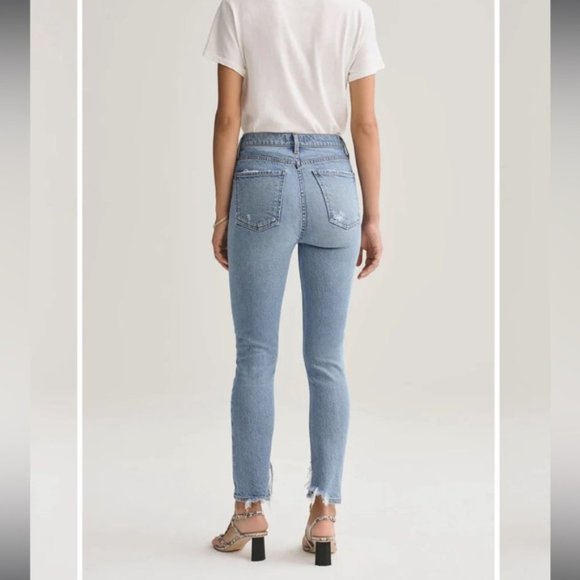 ❗️SOLD❗️Agolde Nico Distressed High Rise Nico High Rise Slim Fit Jeans Size 31 - Picture 3 of 13